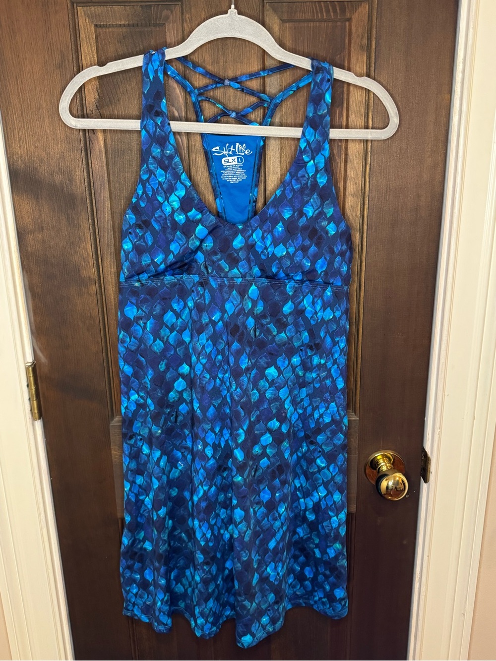 Salt Life SLX Mermaid Scales Swim Dress L Blue